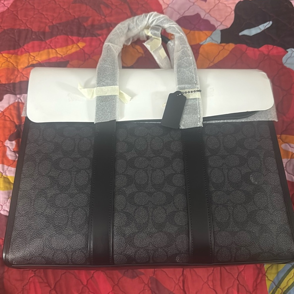 Coach briefcase style hand bag large